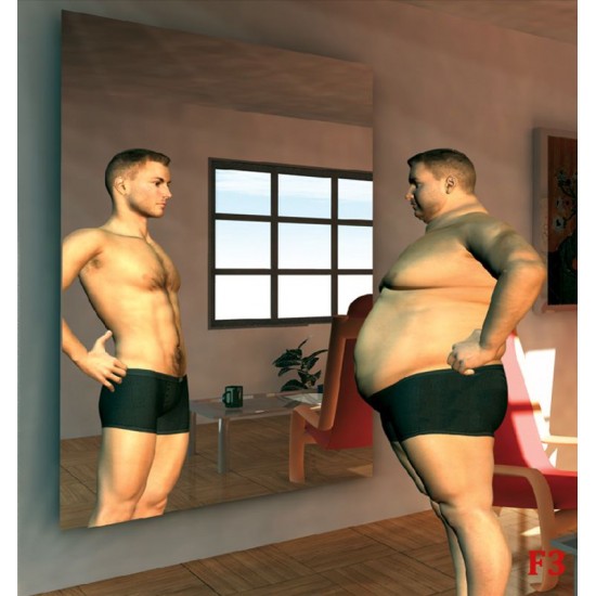 Wallpapers mural funny model man in front of a mirror