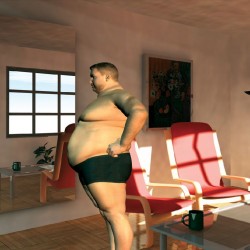 Wallpapers mural funny model man in front of a mirror