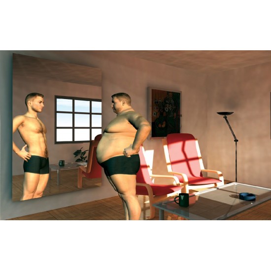 Wallpapers mural funny model man in front of a mirror