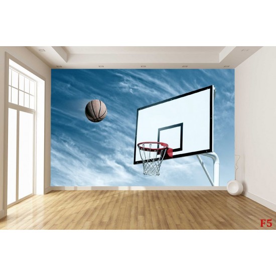 Wall mural basketball backboard