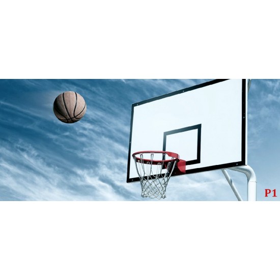 Wall mural basketball backboard