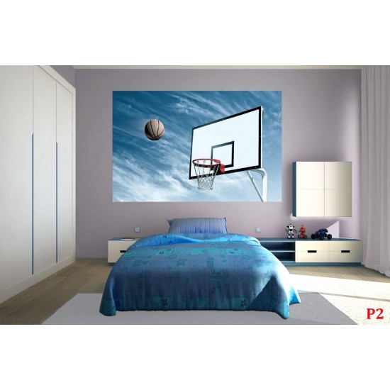 Wall mural basketball backboard