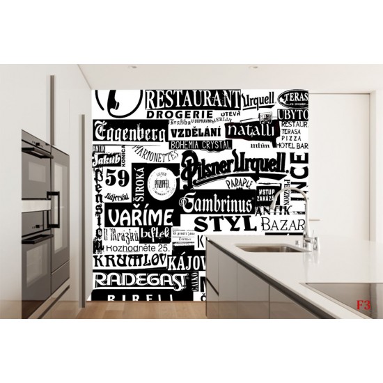 Wall murals Restaurant signs in black and white Wall murals Restaurant signs in black and white