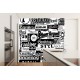 Wall murals Restaurant signs in black and white Wall murals Restaurant signs in black and white