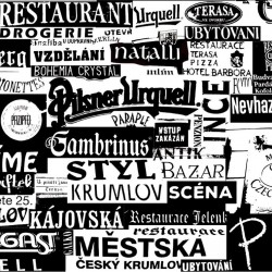 Wall murals Restaurant signs in black and white