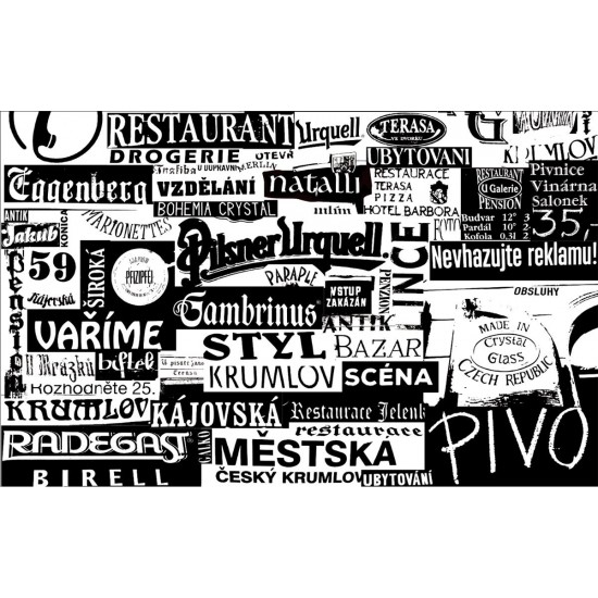 Wall murals Restaurant signs in black and white Wall murals Restaurant signs in black and white