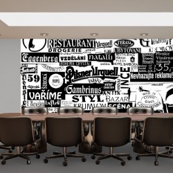 Wall murals Restaurant signs in black and white Wall murals Restaurant signs in black and white