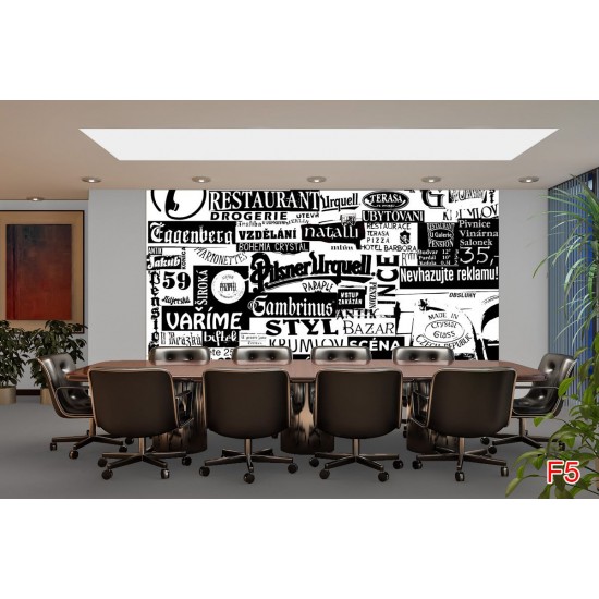 Wall murals Restaurant signs in black and white Wall murals Restaurant signs in black and white