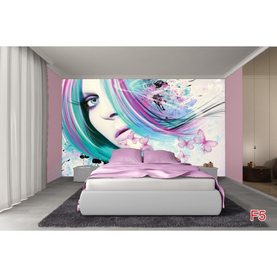 Wall murals art woman artistic model with butterflies Wall murals art woman artistic model with butterflies