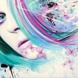 Wall murals art woman artistic model with butterflies