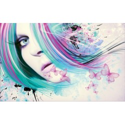 Wall murals art woman artistic model with butterflies
