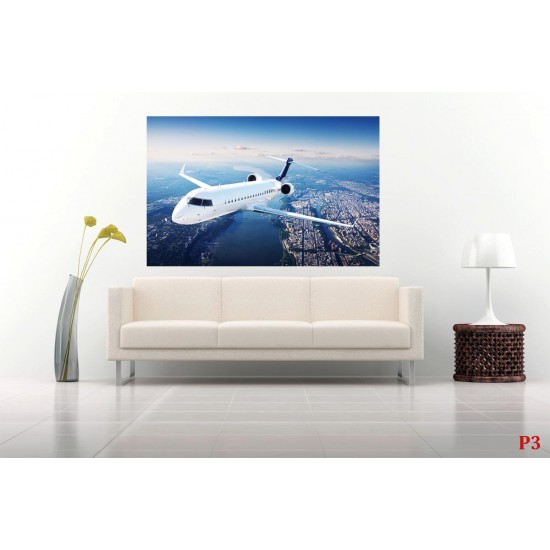 Wall murals airplane in flight panorama Wall murals airplane in flight panorama