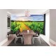 Wall mural overlooking vineyards field at sunrise Wall mural overlooking vineyards field at sunrise