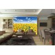 Wall mural beautiful sunflowers field Wall mural beautiful sunflowers field