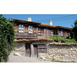 Wall mural old traditional Bulgarian house and street