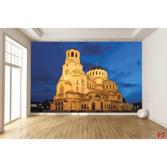 Wallpapers mural the church in Sofia at night