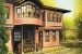 Wall mural painting of an old house in Plovdiv