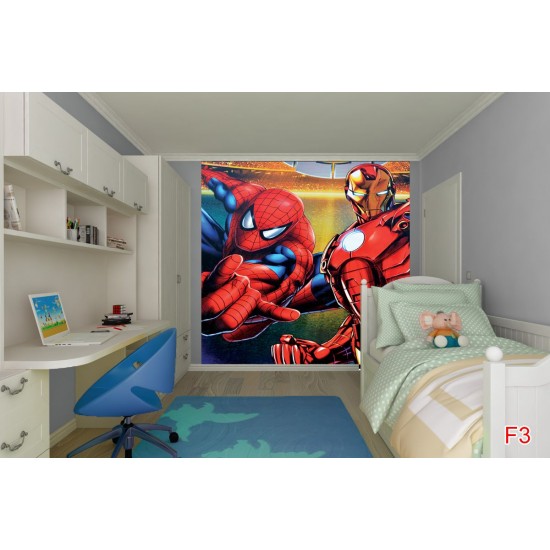 Wall murals comics model with Spiderman Wall murals comics model with Spiderman
