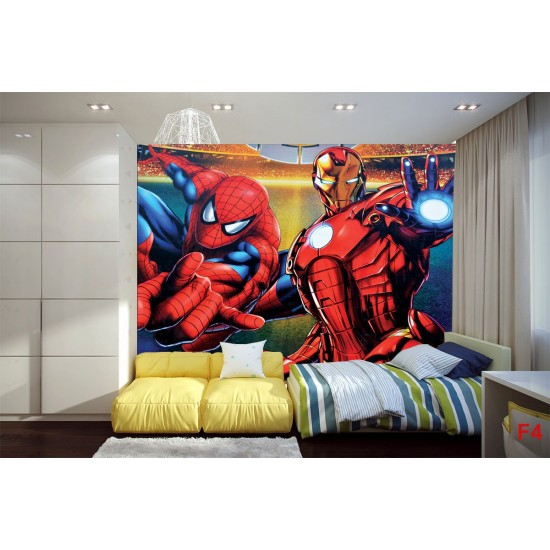 Wall murals comics model with Spiderman Wall murals comics model with Spiderman