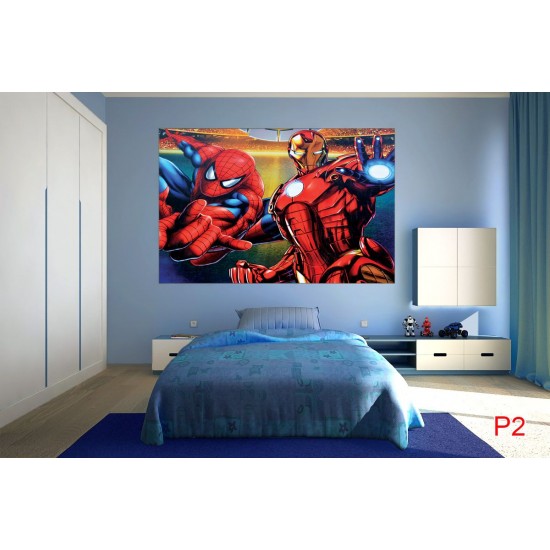 Wall murals comics model with Spiderman Wall murals comics model with Spiderman