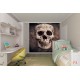 Wallpapers skull with textile stitches