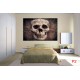 Wallpapers skull with textile stitches