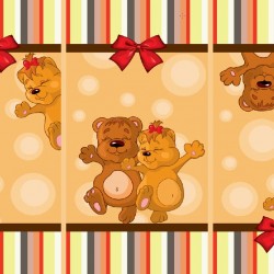 Wallpapers mural Bears painted with stripes decor in 2 colors