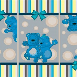 Wallpapers mural Bears painted with stripes decor in 2 colors