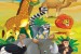 Photo mural children animals  African giraffe and other