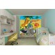 Photo mural children animals  African giraffe and other