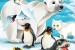 Photo mural Children with penguins and the white bear