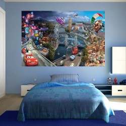Wallpapers mural children's model with Cars collage