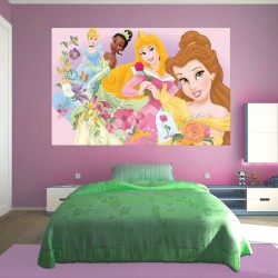 Wallpapers mural with Disney's princess and flowers
