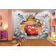 Photo mural McQueen cars broken brick wall Photo mural McQueen cars broken brick wall