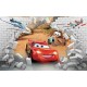 Photo mural McQueen cars broken brick wall Photo mural McQueen cars broken brick wall