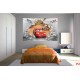 Photo mural McQueen cars broken brick wall Photo mural McQueen cars broken brick wall