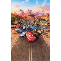 photo wallpaper with all cars from movie cars