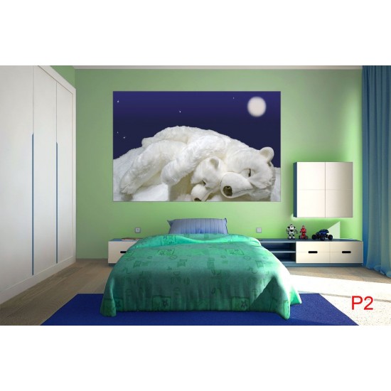 Wallpapers mural sleeping white bears