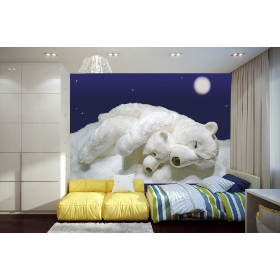 Wallpapers mural sleeping white bears