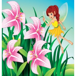Wallpapers mural painted model with little fairy