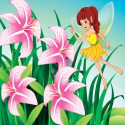 Wallpapers mural painted model with little fairy