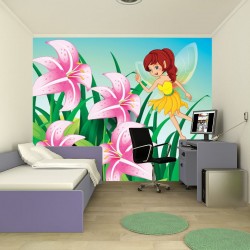 Wallpapers mural painted model with little fairy