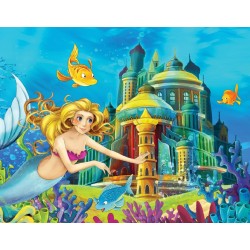 Photo mural the little mermaid and a castle