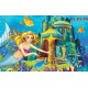 Photo mural the little mermaid and a castle Photo mural the little mermaid and a castle