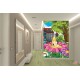 Wallpapers mural little girl in a big pink flower