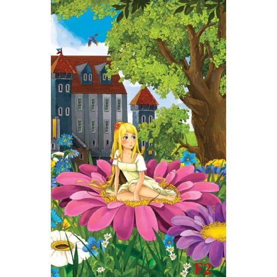 Wallpapers mural little girl in a big pink flower