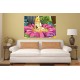 Wallpapers mural little girl in a big pink flower