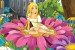 Wallpapers mural little girl in a big pink flower