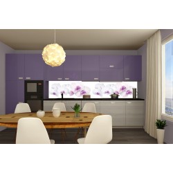Wall murals for a kitchen lined white orchids with pink