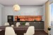 Photo mural for a kitchen print bridge in orange